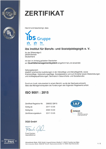 ISO 9001:2015 ibs gfg gfp